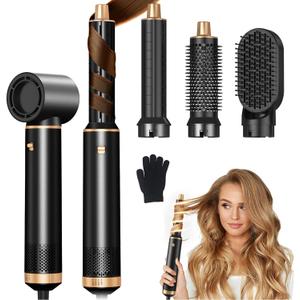 JINYAWA Hair Dryer Brush 5 in 1, Hot Air Brush Air Curler, Air Styler Hair Styler Without Heat Damage, Multistyler Blow Dryer Brush, Powerful Hair Styling Tools for Drying,Curl,Volumize and Straighten