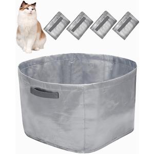 4 Pack Reusable Litter Liners A Compatible with Cat Litter Box liner Type-A, Cat Liners with Heavy-Duty Carrying Handles