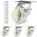 W B D WEIBIDA Heavy Duty Caster Wheels 4 Inch - 2500 LBS, PP Plate Castor Set of 4 with Double Ball Bearings, Non-Marking Quiet Industrial Swivel Casters for Hand Trucks, Carts, Industrial Equipment