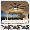 Fanbulous 65 Inch Ceiling Fan with Light and Remote, 6 Speeds Reversible DC Motor Ceiling Fans for Living Room Patio Garage, 3CCT Dimmable LED, 8 Wood Blades, Downrod Mount, Sloped Ceiling Compatible