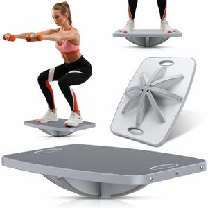 Professional Wooden 360 Rotating Balance Board, Anti-Slip wobble board, 500 lbs Capacity. Perfect for under-desk standing, physical therapy, rehab, Core & Stability Training, and Fun for All Ages