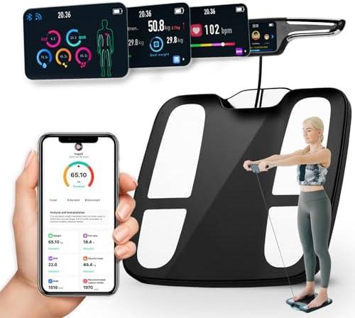 Smart Scale for Body Weight and Fat Percentage,8-Electrode High Precision Digital Bathroom Scale for BMI, Body Fat, Muscle & Bone Mass, 51 Body Composition with Report