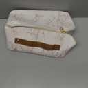 EACHY Travel Makeup Bag,Large Capacity Cosmetic Bags for Women,Waterproof Portable Pouch Open Flat Toiletry Bag Pattern Makeup Bag (F-Beige-Large)