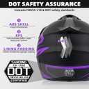 SanQing Youth Motocross Dirt Bike Full Face Helmet DOT Approved Purple,XL