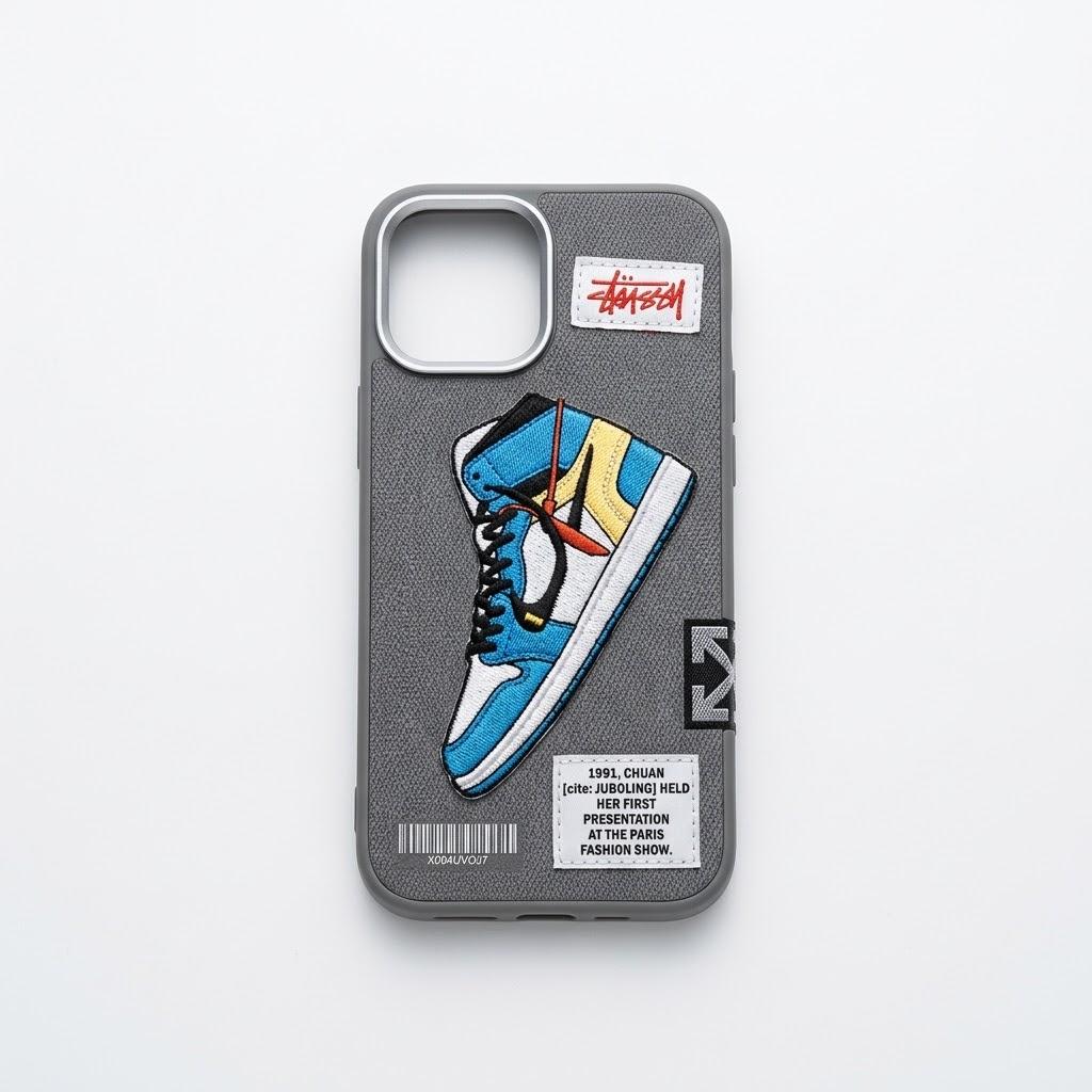 SZIYAYIH Cool Phone Case for iPhone 17 Pro Max Case for Boys Men Drop-Resistant Lens Protection Shockproof Basketball Sneaker Street Design Cases Compatible with iPhone 17 Pro Max-Gray