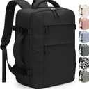 Pritent Travel Backpack for Women Man, Waterproof Laptop Backpack Travel Bag Airline Approved Carry on Weekender Overnight Bag Bookbag for Business,Travel, Work Fits 17.3 inch Laptop(Large,Black)