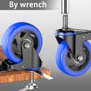 4 Inch Caster Wheels Heavy Duty Stem Caster 2000Lbs, Threaded Stem Casters 3/8"-16 x 1(Stem Diameter 3/8", Stem Length 1"), Swviel Locking Caster Set of 4, Industrial Castor Wheels for Cart, Furniture, Blu
