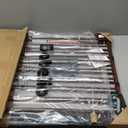 Babelio 34" Extra Tall Baby/Dog Gate with No Threshold Design Walk Thru Door, 26-43" Auto Close Safety Gate for Babies, Elders and Pets, Fits Doorways, Stairs, and Entryways, Black Wood Pattern