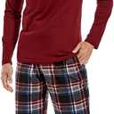 DG Hill Pajama Pants Men - Flannel Pajama Pants Fleece PJS Sets Cotton Top - Men's Pajama Set PJ Sleep Pant Loungewear Sets (Large, Maroon Multi Plaid)