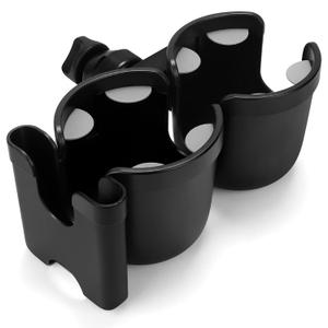 Accmor Stroller Cup Holder with Phone Holder, Bike Cup Holder, Universal Cup Holder for Uppababy Nuna Doona Strollers, 2-in-1 Cup Phone Holder for Stroller, Bike, Wheelchair, Walker, Scooter (Black Double Holder)