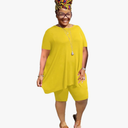 Mrskoala Women Two Piece Outfit Casual Sweatsuits Summer Sets (Yellow, Small)