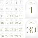 Table Numbers for Wedding Reception - Transparent Acrylic with Gold Writing, (Set of 1-30) Elegant Table Number Holders