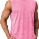 TACVASEN Men's Sleeveless Tee Shirt Quick Dry Workout Gym Tank Tops Summer Cooling Bodybuilding Muscle Shirts (Pink, XL)
