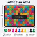 Drinking Board Games Mat - 100 Game Modes, Large Waterproof Anti-Slip Rubber Gaming Table Pad Drinking Games for Adults, Bachelorette Party, Game Nights | Family Party Essentials, Fits 2-8 Players