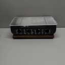 Japanese Style Hibachi Grill, Portable Tabletop Yakitori Charcoal Grill for Indoor Outdoor BBQ with Wooden Base & Wire Mesh 6.7x4.73x13.6in (XL)