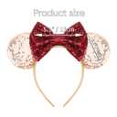 DRESHOW Mouse Ears Bow Headbands Glitter Party Decoration Cosplay Costume for Women