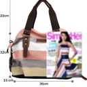 Canvas Handbag Multi-Color Striped Lattice Cross Body Shoulder Purse Bag Tote-Handbag for Women | Striped, Lattice, Shoulder, Purse, Bag, Striped