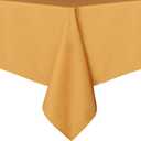 Rectangle Tablecloth - 60 x 120 Inch - Stain and Wrinkle Resistant Washable Polyester Table Cloth, Decorative Fabric Table Cover for Dining Tables, Buffet Parties and Camping, Gold