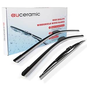 AUCERAMIC 24"+22"+18"(Set of 3) Windshield Wiper Blades Fit for BMW X5 E53 2000 2001 2002 2003 2004 2005 2006 All-Season Wiper Blades With Rear Wiper Blades Set 61610032743 61627074477