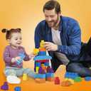 MEGA BLOKS First Builders Toddler Blocks Toys Set, Big Building Bag with 80 Pieces and Storage, Blue, Ages 1+ Years