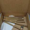 TEECK Shower Curtain Rod, 32-92 inch Adjustable Spring Tension Curtain Rod, Never Rust Anti-Slip Shower Curtain Rod for Bathroom, No Drilling, Never Collapse, Easy to Use, Gold