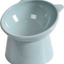 Tilted Cat Food Bowl - Whisker Friendly, Anti Vomiting, Slanted, Cat Bowl, Blue