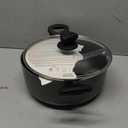 IMUSA USA IMU-91635 Nonstick Stock Pot with Glass Lid 4.8-Quart, Charcoal