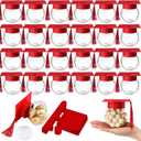 Teenyyou 24 Pcs Red 2026 Graduation Cap Candy Jars Graduation Party Favors Candy Containers Bulk Grad Cap Box Jars Container with Tassels for DIY Table Party Supply Gifts