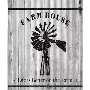Muyankissu Farmhouse DIY 5D Diamond Art Numbering Kit Windmill Farm Retro Wooden Board Western Farmhouse Country Style Full Drill Art Arts Craft Canvas (Farm House, 12x16 inch)