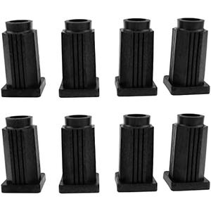 Haidong Square castor sleeve Square caster socket inserts cap Plastic caster sleeve round insert Bolt castor sleeve Inner rod circle（BLACK）-8PCS