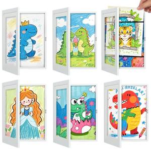 VZZNN 6 Pack Kids Art Frames, 8.5x11 Front Opening Artwork Display Changeable, Magnetic Wall Mount, Reusable Picture Frame for Drawings, Crafts & Playroom Décor