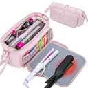 Fasrom Hair Tools Travel Bag with Heat Resistant Mat for Flat Iron, Curling Iron and Hair Straightener, 2 in 1 Hair Dryer Travel Case to Organize Hair Styling Tools, Pink (Patent Design)