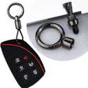 3 x Silicone Key Fob Cover Compatible with 2021 2022 2023 2024 2025 Chevy Tahoe Suburban Key Shell Accessories Key Fob Cover Case Protector Rubber Fob Protector 6 Button (Black)