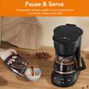 Electactic 5-Cup Programmable Drip Coffee Maker, a compact coffee machine with a digital clock and 24-hour programmable timer, featuring Auto Shut-Off, and a Removable Filter Basket for Home & Office.