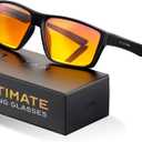 Titan Gaming Glasses, Anti Blue Light Glasses Men, UV400 Protection Blue Light Blocking Glasses for Computer Eye Strain (Black)