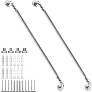 48 Inch Shower Grab Bar 1.25" Dia, 2 Pack Chrome Anti Slip Bathroom Grab Bar, 304 Stainless Steel Knurled Handicap Grab Bars, Safety Support Handrail,Bath Shower Handle for Elderly Injury Senior