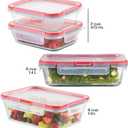 Pyrex Freshlock (4-Pack) Mixed Sized Glass Food Storage Containers Set, Airtight & Leakproof Plastic Locking Lids BPA-Free, Meal Prep Containers Set, Freezer Dishwasher Microwave Safe