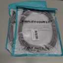 26FT 60W USB C to USB C Right Angle Fast Charging Cable,Long Cord Nylon Braided, Type C Charger Cord for,Apple-iphone 15,Sam-sung GalaxyS24 S23 S22 A15,iPad Pro/Air,Pixel 5/4 XL,One-Plus 8T,PS5 (Grey), Pack of 2