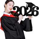 Graduation Decorations 2026 Wooden Table Decor,13x7inch Double Sided Hollowed-out Class of 2026 Black Graduation Centerpieces for Tables,Congrats Grad Party Decorations Indoor Outdoor