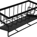 Kitchen Sponge Holder Sink Basket Dishcloth Organizer Shelf Rack Utensil Holder Space-Saving Storage (Black)