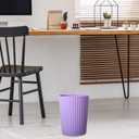 JiatuA Small Trash Can Plastic Wastebasket Round Garbage Container Bin for Bathroom, Kitchen, Bedroom, Home Office, College Dorm, Taro Purple