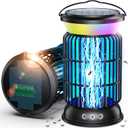 4-in-1 Solar Bug Zapper Outdoor, Rechargeable 6000mAh Mosquito Zapper, Cordless Electric Fly Zapper, Waterproof Insect Zapper for Patio, Backyard, Garage, Kitchen, Bedroom