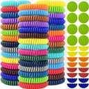 Mosquito Repellent Bracelets 45 Pack, Individually Wrapped Mosquito Repellent Bands with 60 Pcs Mosquito Stickers Patches, DEET Free Insect Bug Repellent Wristbands for Adults and Kids