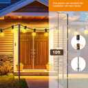 2 Pack String Light Poles for Outside, Thickened Metal Lights Hanger Pole Outdoor with Fork, Lighting Hanging Post Accessories for Patio Decor Garden Backyard Yard Front Porch Outside Decorations