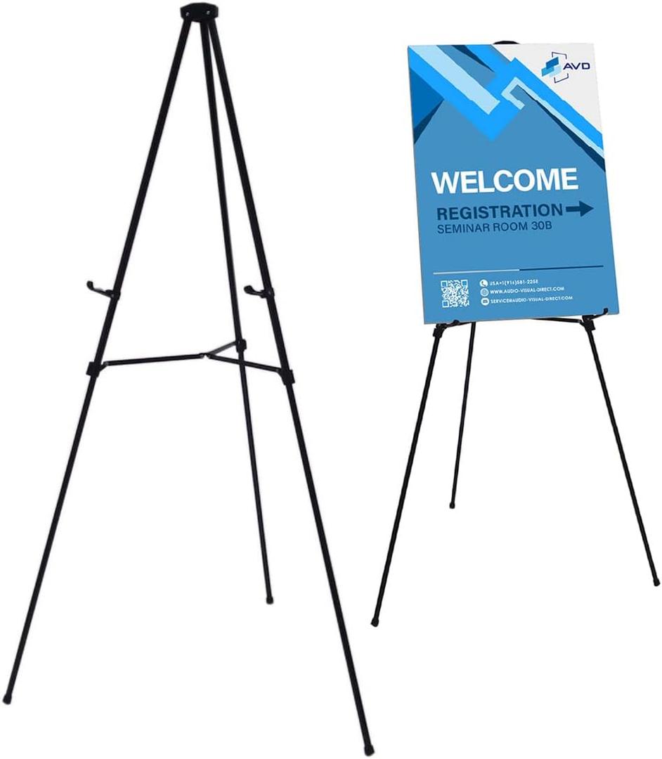 Lightweight Aluminum Telescoping Display Easel, 70 Inches, Black