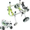 Dog Wheelchair Doggy/Cat Wheelchair for Back Legs, 4-Wheel Metal Dog Bike Trailer, Small Dog Cart Recover Dog Mobility for Front Leg Arthritis, Weak Limbs(S)