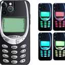 Compatible with iPhone 16 Pro Luminous Case for，Retro Cassette Tape Shockproof Music Phone Case Bumper Tempered Glass Protective Cover，Case Specially Designed for Cool，Send Tempered Film（Nokia）