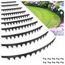 PIPZEN Landscape Edging Black Metal Garden Border for Flower Beds, Black L40in 10pcs