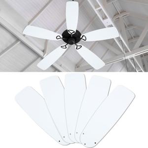 Kittmip 5 Pack Replacement Fan Blades for 52" Ceiling Fan Waterproof Blades Replacement for Broken Substitution Replacing Summer(White, 52")