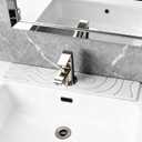 Stone faucet mat for kitchen sink,stone faucet mat for kitchen sink,stone drying matFaucet Washer and Soap Dish Set,Super Absorbent Diatomite Faucet Mat, Kitchen Sink Accessories in 3 Colors (17.7in*4in, White)